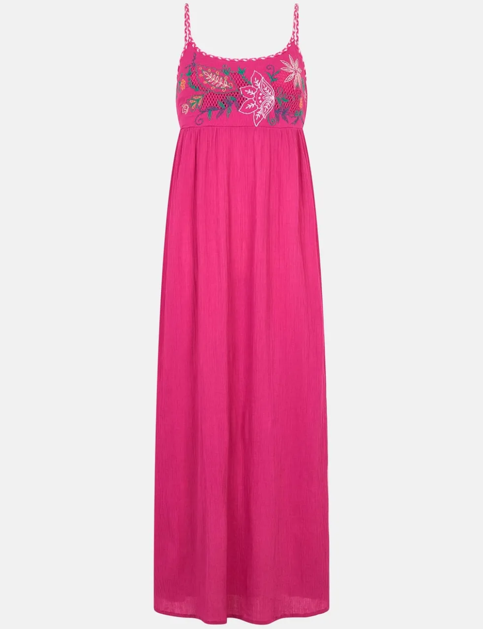 Pure Cotton Cutwork Tie Back Maxi Beach Dress