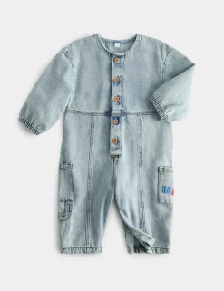 Pure Cotton Denim Boilersuit (0-3 Yrs)