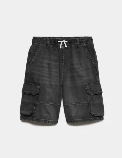 Pure Cotton Denim Cargo Shorts (6-16 Yrs)