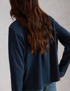 Pure Cotton Denim Collared Utility Shirt