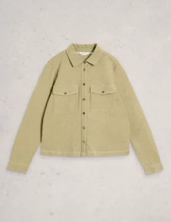 Pure Cotton Denim Collared Utility Shirt