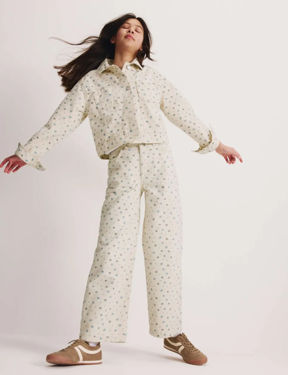 Pure Cotton Denim Ditsy Floral Jacket (2-16 Yrs)