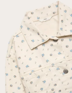 Pure Cotton Denim Ditsy Floral Jacket (2-16 Yrs)