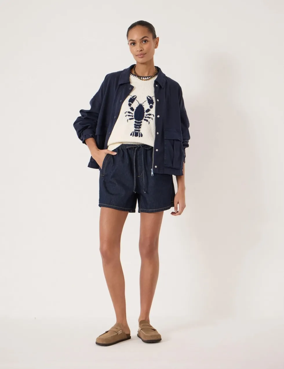 Pure Cotton Denim High Waisted Shorts