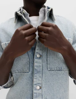Pure Cotton Denim Overshirt