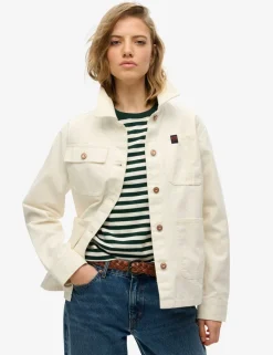 Pure Cotton Denim Relaxed Utility Jacket
