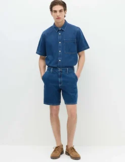 Pure Cotton Denim Short Sleeve Shirt
