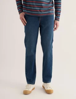 Pure Cotton Denim Straight Leg Jeans
