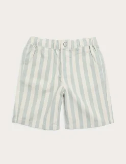 Pure Cotton Denim Striped Shorts (2-8 Yrs)