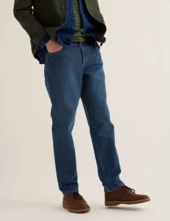 Pure Cotton Denim Tapered Fit Jeans