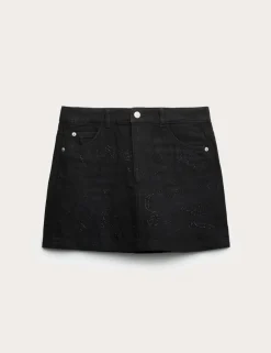 Pure Cotton Diamante Denim Skirt (6-16 Yrs)