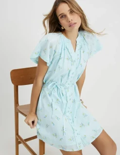 Pure Cotton Ditsy Floral V-Neck Mini Dress