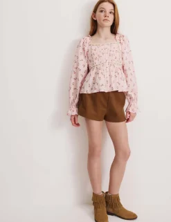 Pure Cotton Ditsy Floral Top (6-16 Yrs)