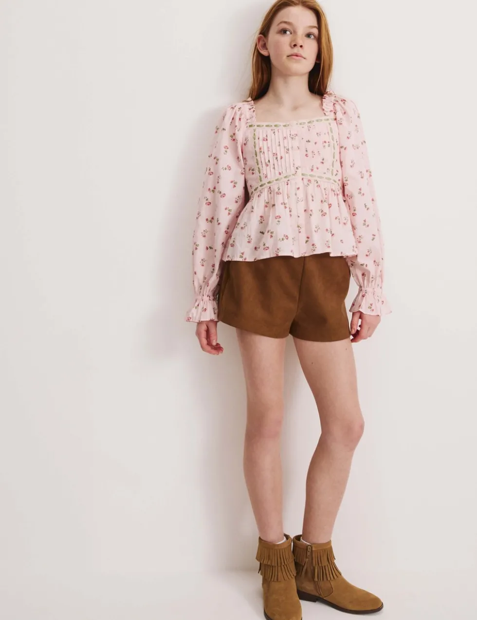 Pure Cotton Ditsy Floral Top (6-16 Yrs)