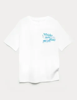 Pure Cotton DJ Cat Graphic T-Shirt (6-16 Yrs)