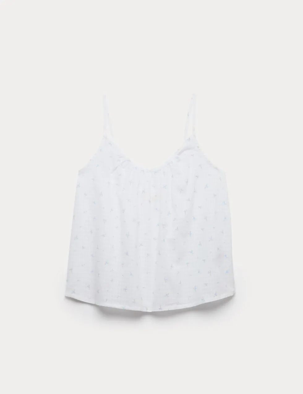 Pure Cotton Dobby Grid Ditsy Print Cami Top
