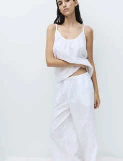 Pure Cotton Dobby Grid Ditsy Print Cami Top