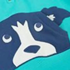 Pure Cotton Dog Applique Half Zip Hoodie (1-10 Yrs)