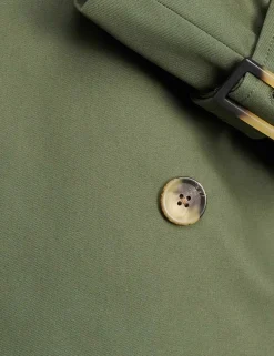 Pure Cotton Double Breasted Cropped Trench Coat