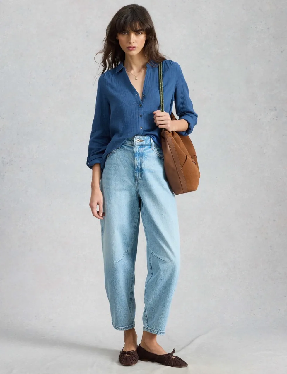 Pure Cotton Double Cloth Collared Shirt