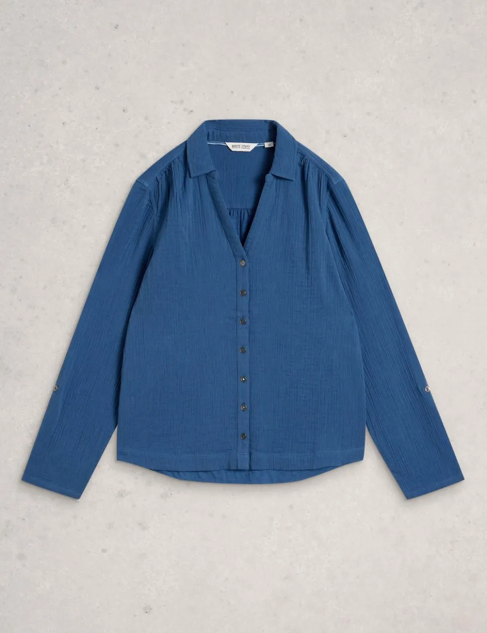 Pure Cotton Double Cloth Collared Shirt