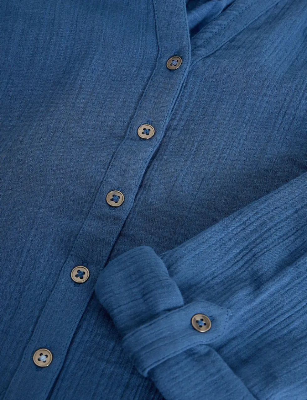 Pure Cotton Double Cloth Collared Shirt