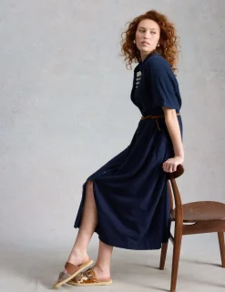 Pure Cotton Double Cloth Midi Shirt Dress