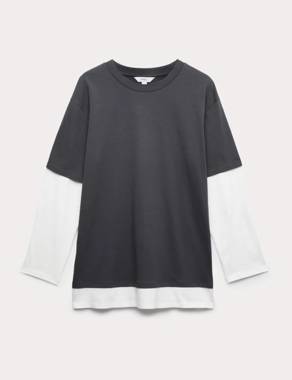 Pure Cotton Double Layer Oversized T-Shirt