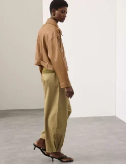 Pure Cotton Drawstring Barrel Trousers