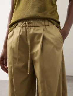 Pure Cotton Drawstring Barrel Trousers