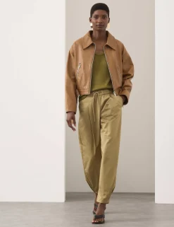 Pure Cotton Drawstring Barrel Trousers