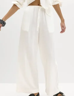 Pure Cotton Drawstring Beach Trousers