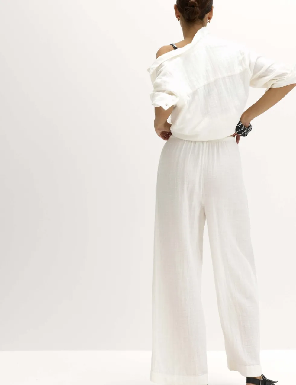 Pure Cotton Drawstring Beach Trousers