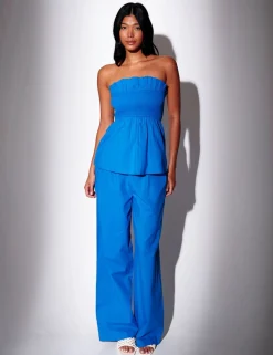 Pure Cotton Drawstring Wide Leg Trousers