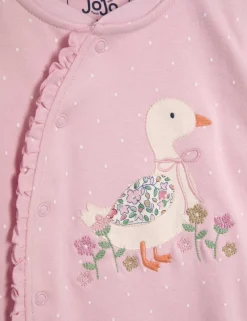 Pure Cotton Duck Appliqué Sleepsuit (Newborn - 12 Mths)