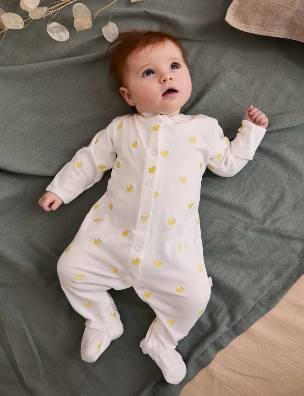 Pure Cotton Duck Sleepsuit (0-12 Mths)