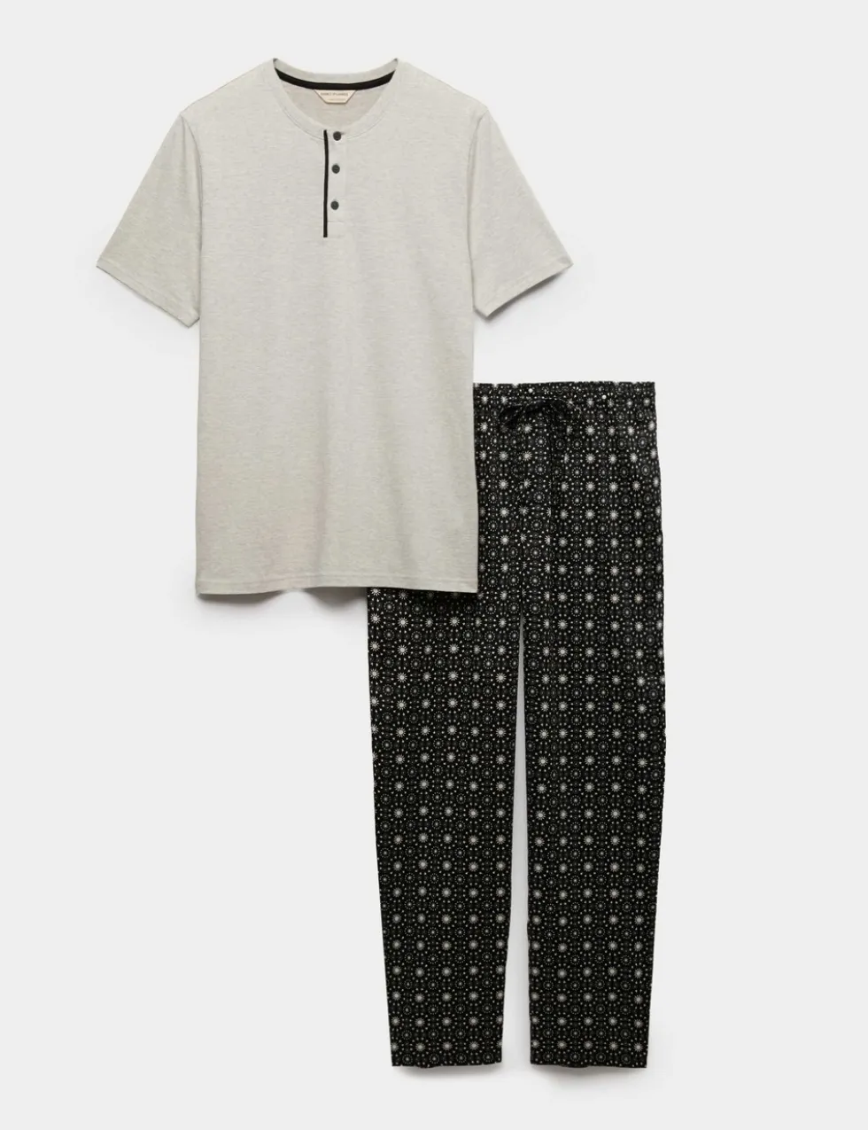 Pure Cotton Eid Printed Henley Pyjama Set