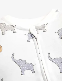 Pure Cotton Elephant Print Sleepsuit (0-18 Mths)