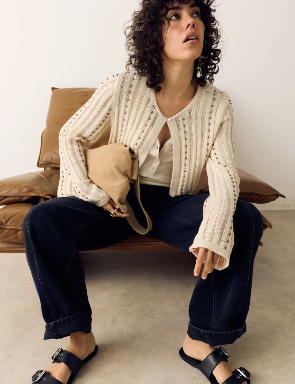 Pure Cotton Embellished Cardigan
