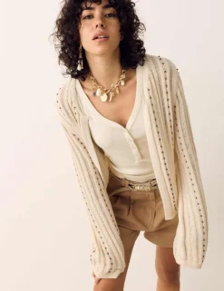Pure Cotton Embellished Cardigan