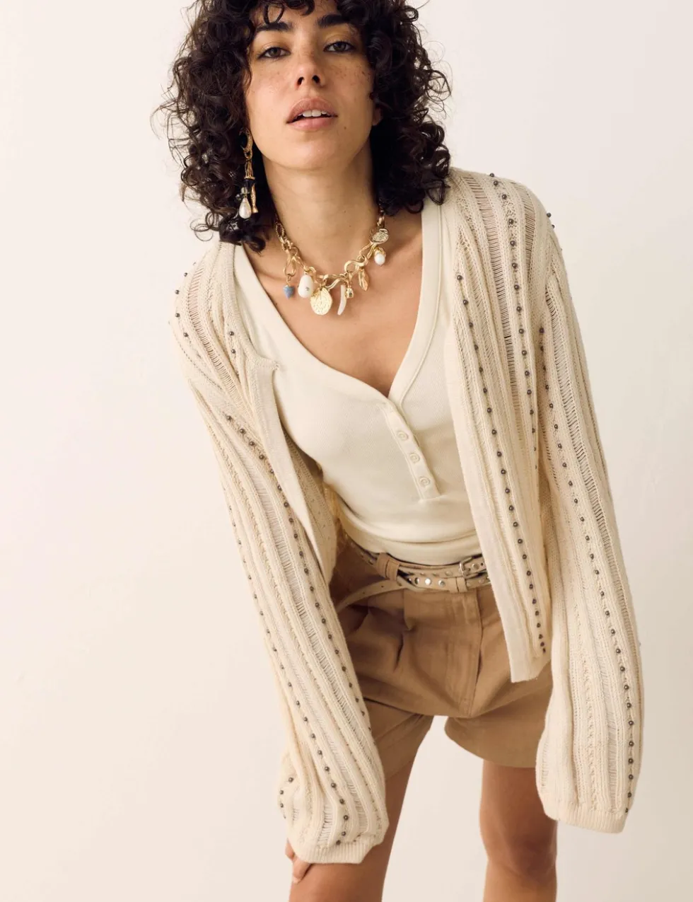 Pure Cotton Embellished Cardigan