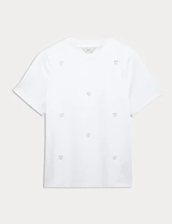 Pure Cotton Embellished T-Shirt