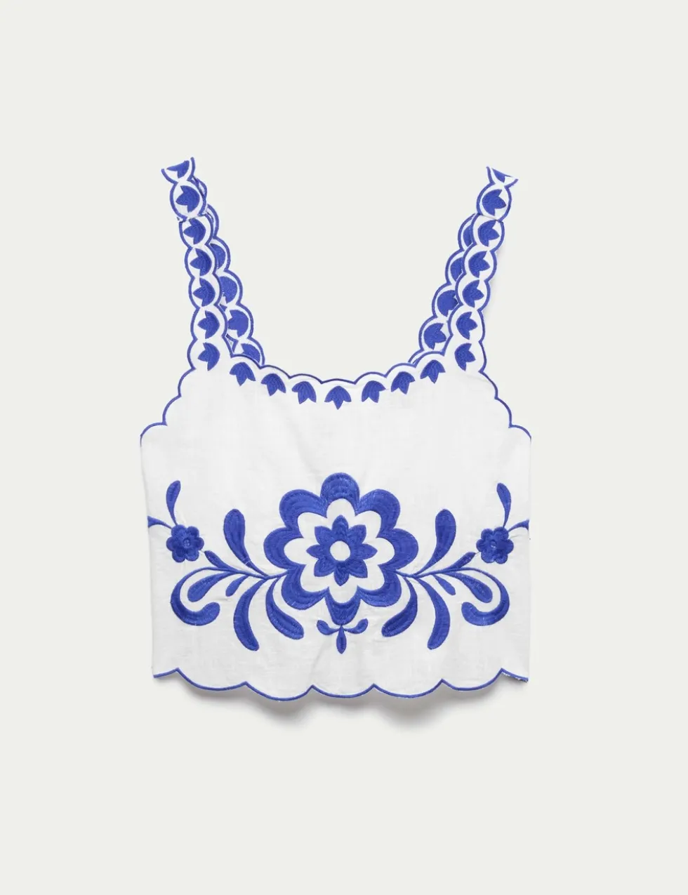 Pure Cotton Embroidered Beach Vest Top
