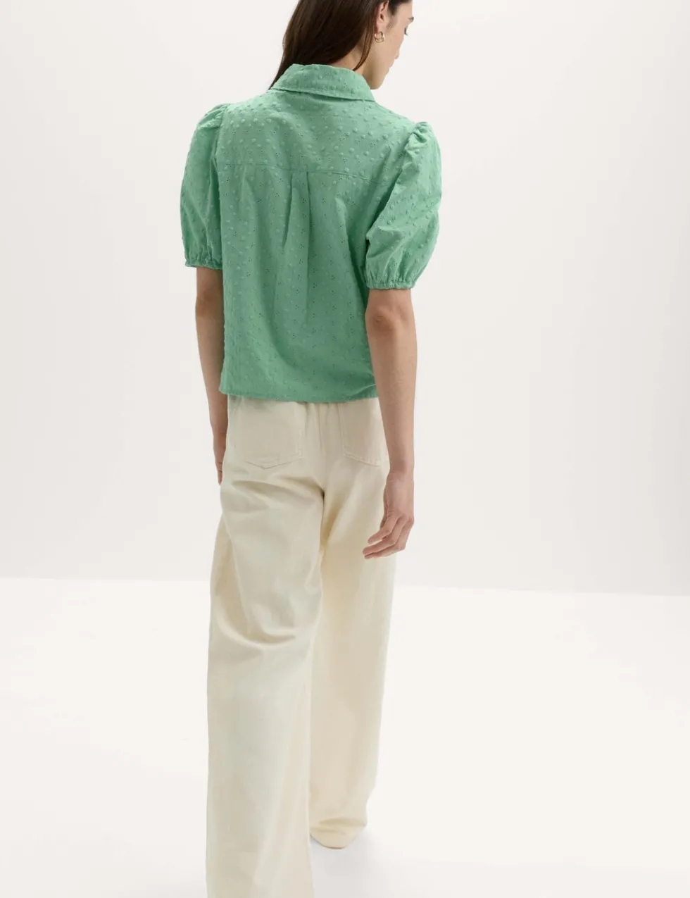 Pure Cotton Embroidered Button Through Shirt