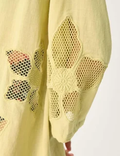 Pure Cotton Embroidered Beach Cover Up Shirt