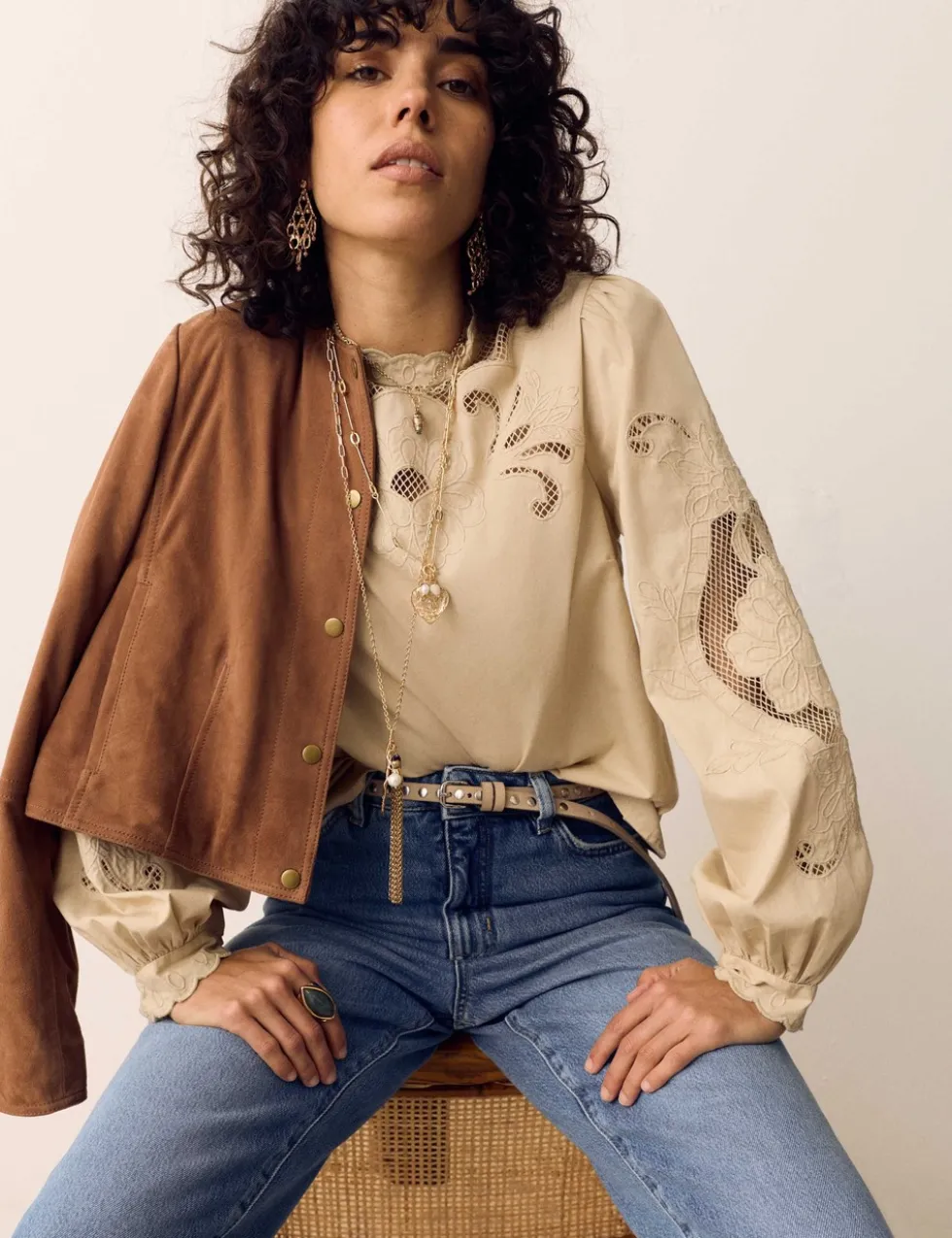 Pure Cotton Embroidered Blouse