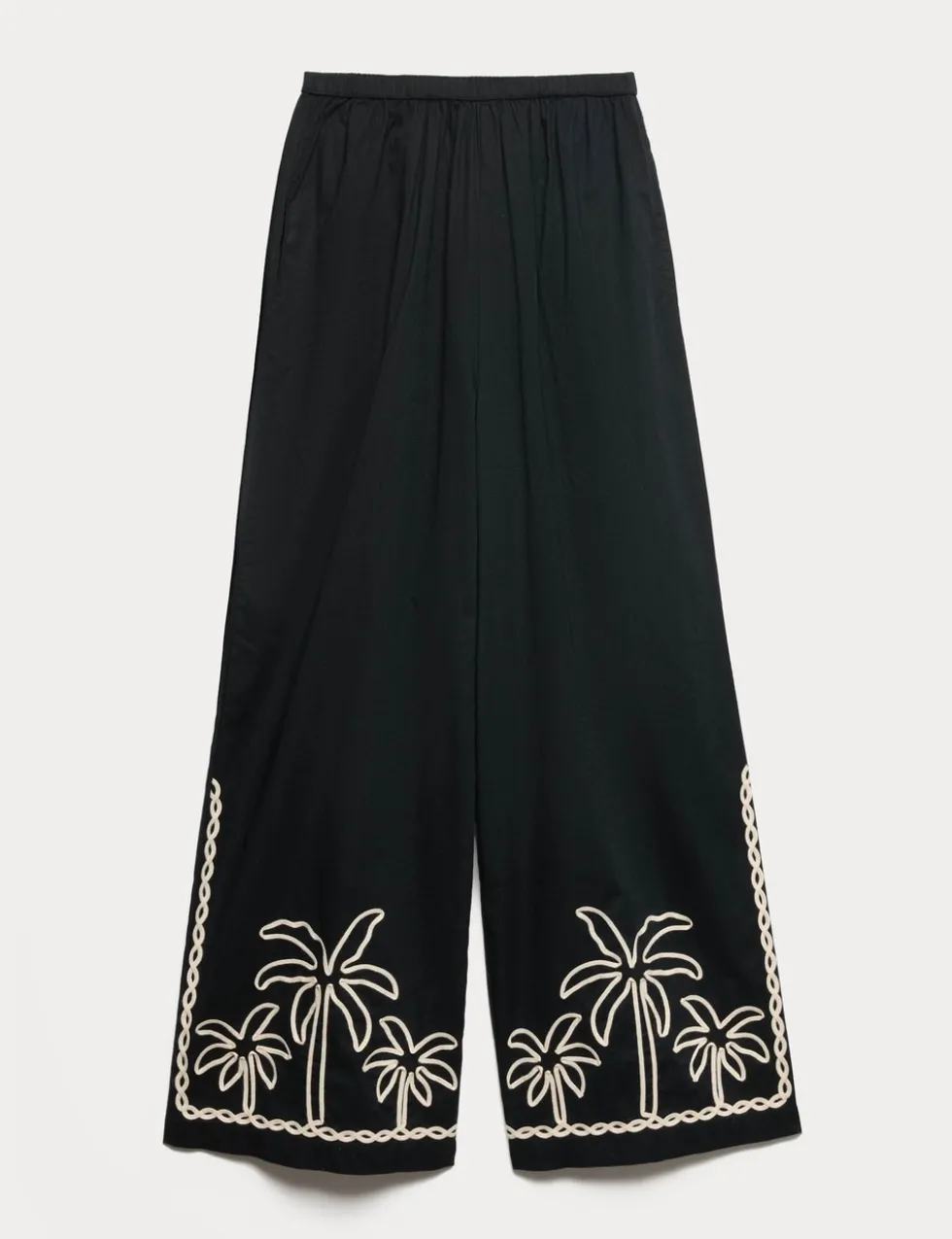 Pure Cotton Embroidered Beach Trousers
