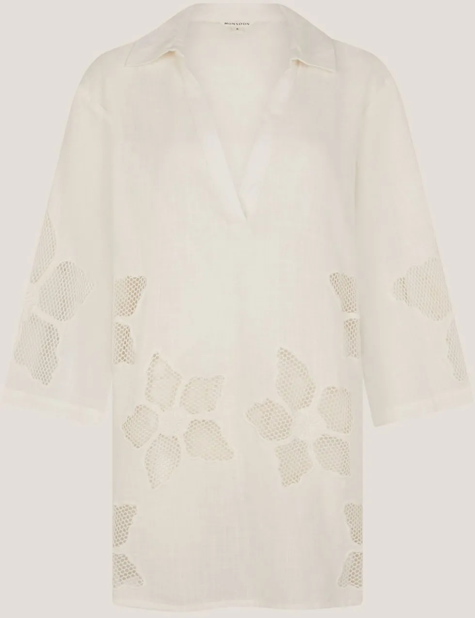 Pure Cotton Embroidered Beach Cover Up Shirt