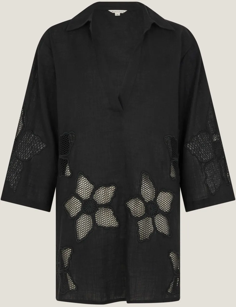 Pure Cotton Embroidered Beach Cover Up Shirt