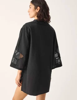 Pure Cotton Embroidered Beach Cover Up Shirt
